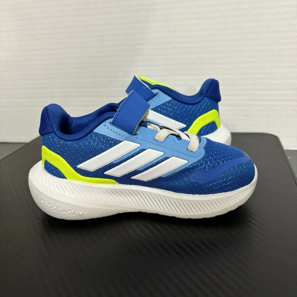 NEW Boy's Adidas Run Falcon 5 Eli 1. Blue. Size 7k Toddler